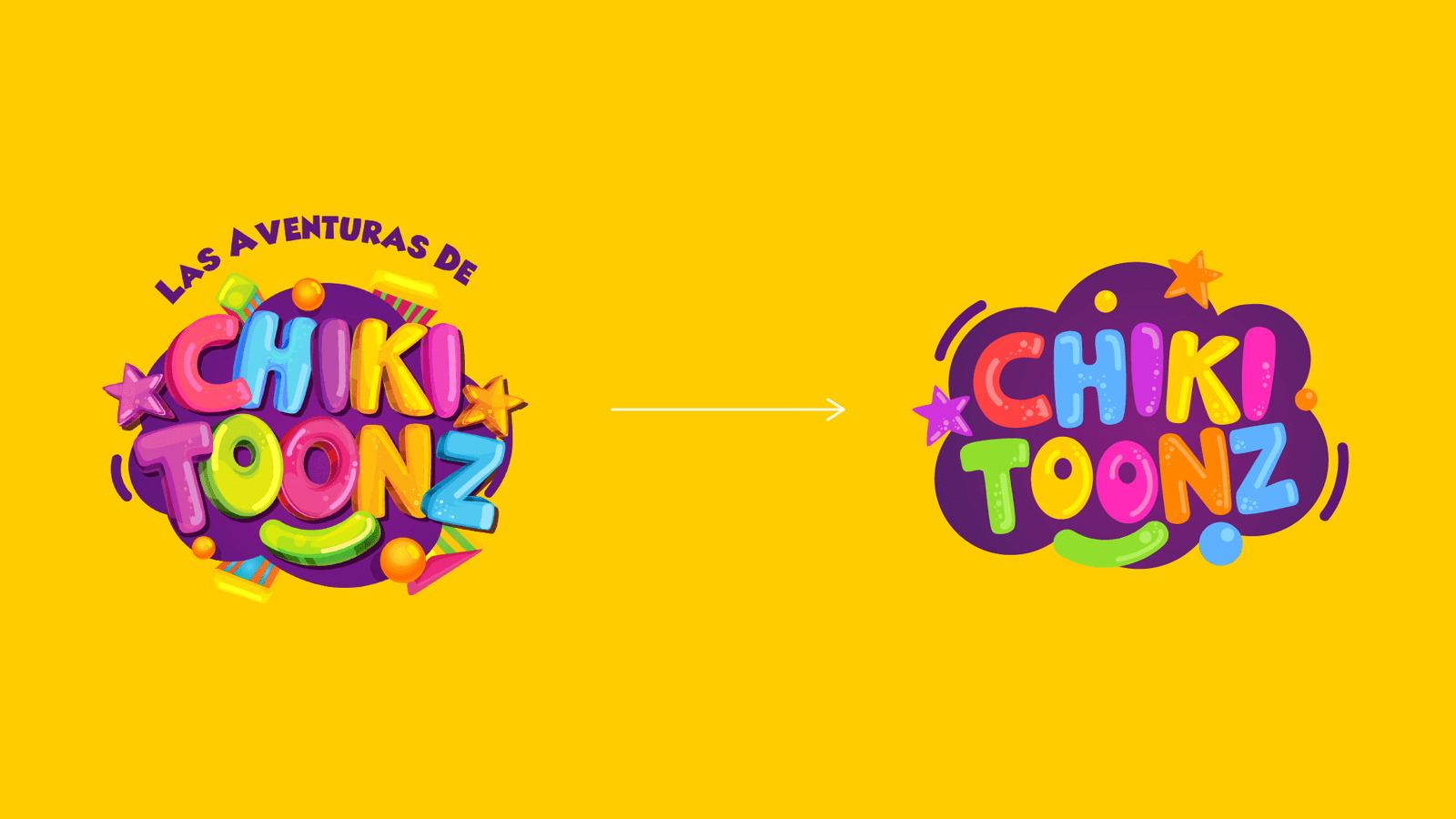 Chiki Toonz imagen que muestra el Rediseño del logo de Chiki Toonz, contrastando con la versión anterior