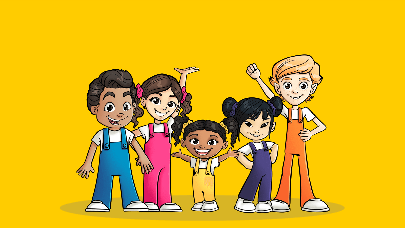 Chiki Toonz Caricatura de los 5 integrantes de Chiki Toonz, grupo musical de Perú